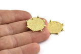 Brass Round Charm, 2 Textured Raw Brass Round Charms With 1 Hole, Blanks (19x1.2mm) N1423