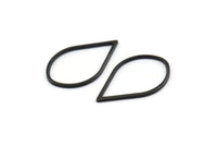 Black Drop Connector, 25 Oxidized Black Brass Drop Connectors (26x16x1mm) A1698 S1117