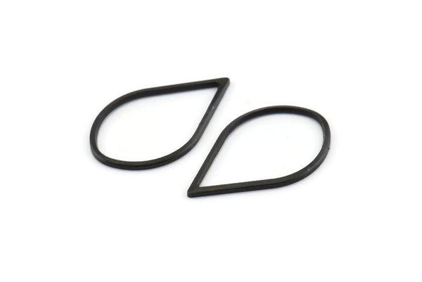 Black Drop Connector, 25 Oxidized Black Brass Drop Connectors (26x16x1mm) A1698 S1117