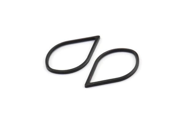 Black Drop Connector, 24 Oxidized Black Brass Drop Connectors (23x14x1mm) A1699 S1088
