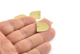 Brass D Shape,  24 Raw Brass D Shape Charms With 1 Hole, Brass Blanks (16x17x0.50mm) M1043