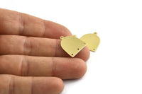 Brass D Shape,  24 Raw Brass D Shape Charms With 1 Loop And 3 Holes (18x17x0.50mm) M1055