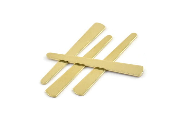 Brass Stick Blank, 24 Raw Brass Stick Stamping Blanks, Brass Blanks (43x6x3x0.80mm) M1001