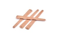 Bakır Kolye Çubuğu, 2 Delikli 12 Ham Bakır Çubuk Tılsımı (43x6x3x0,80 mm) M1021