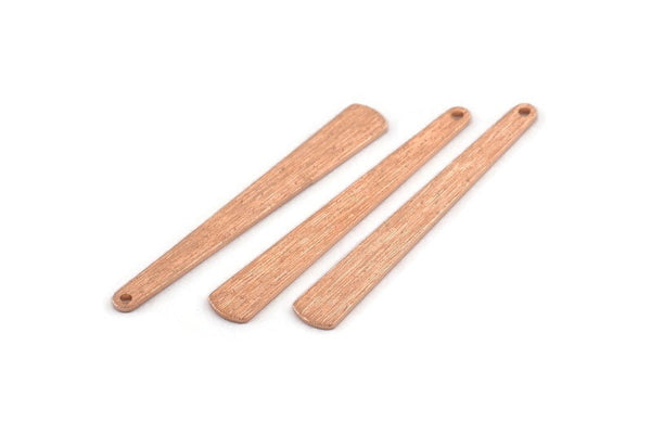 Bakır Kolye Çubuğu, 1 Delikli 12 Dokulu Ham Bakır Çubuk Tılsımı (43x6x3x0,80 mm) M1022