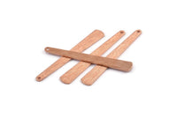 Bakır Kolye Çubuğu, 1 Delikli 12 Dokulu Ham Bakır Çubuk Tılsımı (43x6x3x0,80 mm) M1022