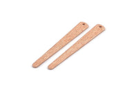 Bakır Kolye Çubuğu, 1 Delikli 12 Dokulu Ham Bakır Çubuk Tılsımı (43x6x3x0,80 mm) M1023