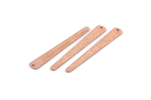 Bakır Kolye Çubuğu, 1 Delikli 12 Dokulu Ham Bakır Çubuk Tılsımı (43x6x3x0,80 mm) M1023