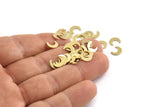 Brass Moon Blank, 250 Raw Brass Tiny Crescent Moon Blanks (7x6x0.60mm) M1058