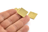 Pirinç Kare Charm, 1 Delikli 6 Ham Pirinç Kare Charm (18x0,90 mm) A1730