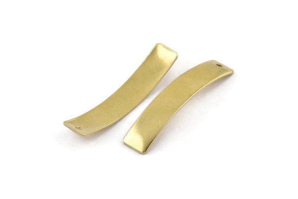 Brass Rectangle Charm, 10 Raw Brass Rectangle Charms With 1 Hole (40x8x0.80mm) A1731