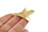 Brass Rectangle Charm, 10 Raw Brass Rectangle Charms With 1 Hole (40x8x0.80mm) A1731