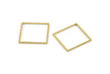 Brass Square Charm, 24 Raw Brass Square Connectors (22x1mm) A1733