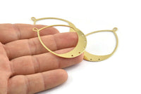Brass Drop Charm, 4 Raw Brass Drop Charms With 1 Loop And 5 Holes, Pendants (49x36x0.80mm) M1011