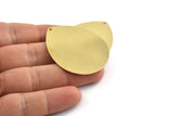 Brass Drop Charm, 2 Raw Brass Drop Charms With 1 Hole, Findings (45x36x0.80mm) M1000