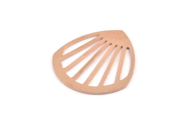 Copper Drop Blank, 2 Raw Copper Drop Blanks, Findings (36x33x0.80mm) M1026