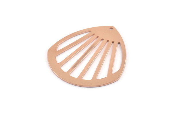 Bakır Damla Tılsımı, 1 Delikli 2 Ham Bakır Damla Tılsımı, Bulgular (36x33x0,80 mm) M1027