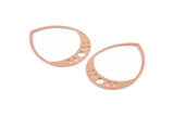 Copper Drop Blank, 2 Raw Copper Moon Phases Blanks, Findings (45x36x0.80mm) M1036