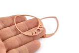 Copper Drop Blank, 2 Raw Copper Moon Phases Blanks, Findings (45x36x0.80mm) M1036