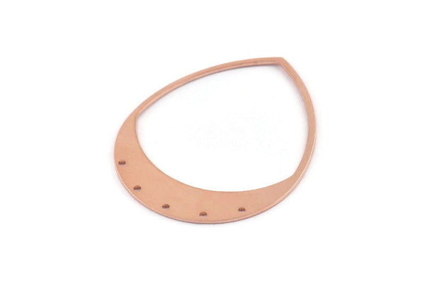 Bakır Damla Tılsımı, 5 Delikli 2 Ham Bakır Damla Tılsımı (45x36x0,80 mm) M1039