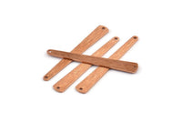Bakır Kolye Çubuğu, 2 Delikli 12 Dokulu Ham Bakır Çubuk Tılsımı (43x6x3x0,80 mm) M1025