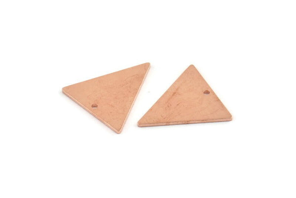 Bakır Üçgen Tılsımı, 1 Delikli 4 Ham Bakır Üçgen Tılsımı (19x18x1mm) M1075