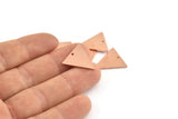 Bakır Üçgen Tılsımı, 1 Delikli 4 Ham Bakır Üçgen Tılsımı (19x18x1mm) M1075