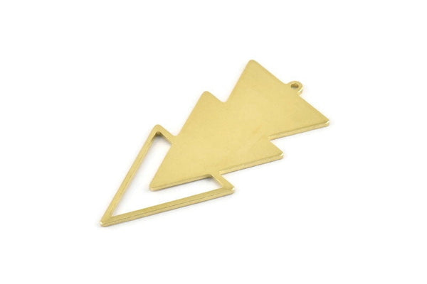 Brass Triangle Charm, 6 Raw Brass Triangle Charms With 1 Loop (49x21x1mm) M01117