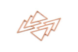 Copper Triangle Blank, 4 Raw Copper Triangle Blanks (47x21x1mm) M01125