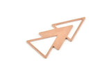 Copper Triangle Blank, 4 Raw Copper Triangle Blanks (47x21x1mm) M1080