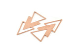 Copper Triangle Blank, 4 Raw Copper Triangle Blanks (47x21x1mm) M1080