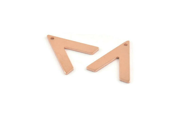 Bakır V Şekli, 1 Delikli 24 Ham Bakır V Şeklinde Tılsım (19x18x1mm) M1096