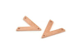 Bakır V Şekli, 3 Delikli 24 Ham Bakır V Şeklinde Tılsım (19x18x1mm) M1098