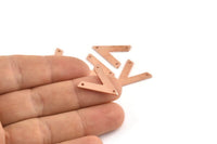 Bakır V Şekli, 3 Delikli 24 Ham Bakır V Şeklinde Tılsım (19x18x1mm) M1098