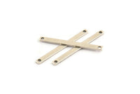 Tiny Bar Pendant, 12 Antique Silver Plated Brass Connector Bars With 2 Holes (30x2.5x0.80mm) E391 H0480
