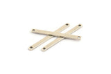 Tiny Bar Pendant, 12 Antique Silver Plated Brass Connector Bars With 2 Holes (30x2.5x0.80mm) E391 H0480