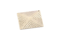 Gümüş Piramit Charm, 1 Delikli 4 Antik Gümüş Kaplamalı Pirinç Kare Piramit Charm (30x30mm) D0269