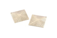Gümüş Piramit Charm, 1 Delikli 4 Antik Gümüş Kaplamalı Pirinç Kare Piramit Charm (30x30mm) D0269