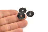 Black Sun Charm, 12 Oxidized Black Brass Sun Charms With 1 Loop (19x18mm) D1198 S1216