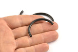 Black Noodle Tubes, 6 Oxidized Black Brass Semi Circle Curved Tube Beads (3.5x41mm) D0266 S1217