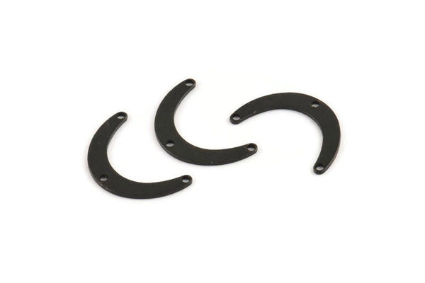 Siyah Bumerang Tılsımı, 3 Delikli 24 Oksitlenmiş Siyah Pirinç Bumerang Bağlantı Parçası, Bağlantı Parçaları (20x13x4x0,80 mm) D1385 S1206