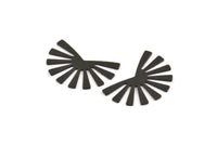 Black Sun Blank, 12 Oxidized Black Brass Rising Sun Flag Blanks, Findings (25x17x0.60mm) D945 S829
