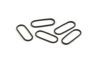 Black Oval Connector, 24 Oxidized Black Brass Oval Connectors, Charms, Findings (20x8x1mm) E003 S1122