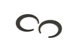Black Moon Charm, 6 Textured Oxidized Black Brass Crescent Moon Charms With 1 Hole (27x25x1mm) D931 H1390