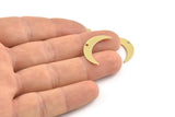 Brass Moon Charm, 24 Raw Brass Crescent Moon Charms With 1 Hole (22x5x0.80mm) M01187