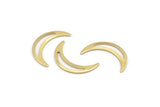 Brass Moon Blank, 24 Raw Brass Crescent Moon Blanks, Stamping Blanks (22x5x0.80mm) M01186
