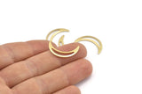 Brass Moon Blank, 24 Raw Brass Crescent Moon Blanks, Stamping Blanks (22x5x0.80mm) M01186