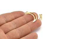 Brass Moon Charm, 24 Raw Brass Crescent Moon Charms With 1 Loop (25x5x0.80mm) M01188