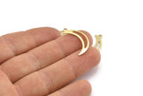 Brass Moon Charm, 24 Raw Brass Crescent Moon Charms With 1 Loop (25x5x0.80mm) M01188