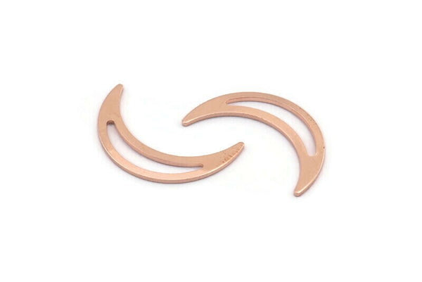 Copper Moon Blank, 24 Raw Copper Crescent Moon Blanks, Stamping Blanks (22x5x0.80mm) M01197